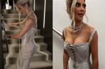 Kim Kardashian struggles to walk in sparkling gown in viral video, Watch